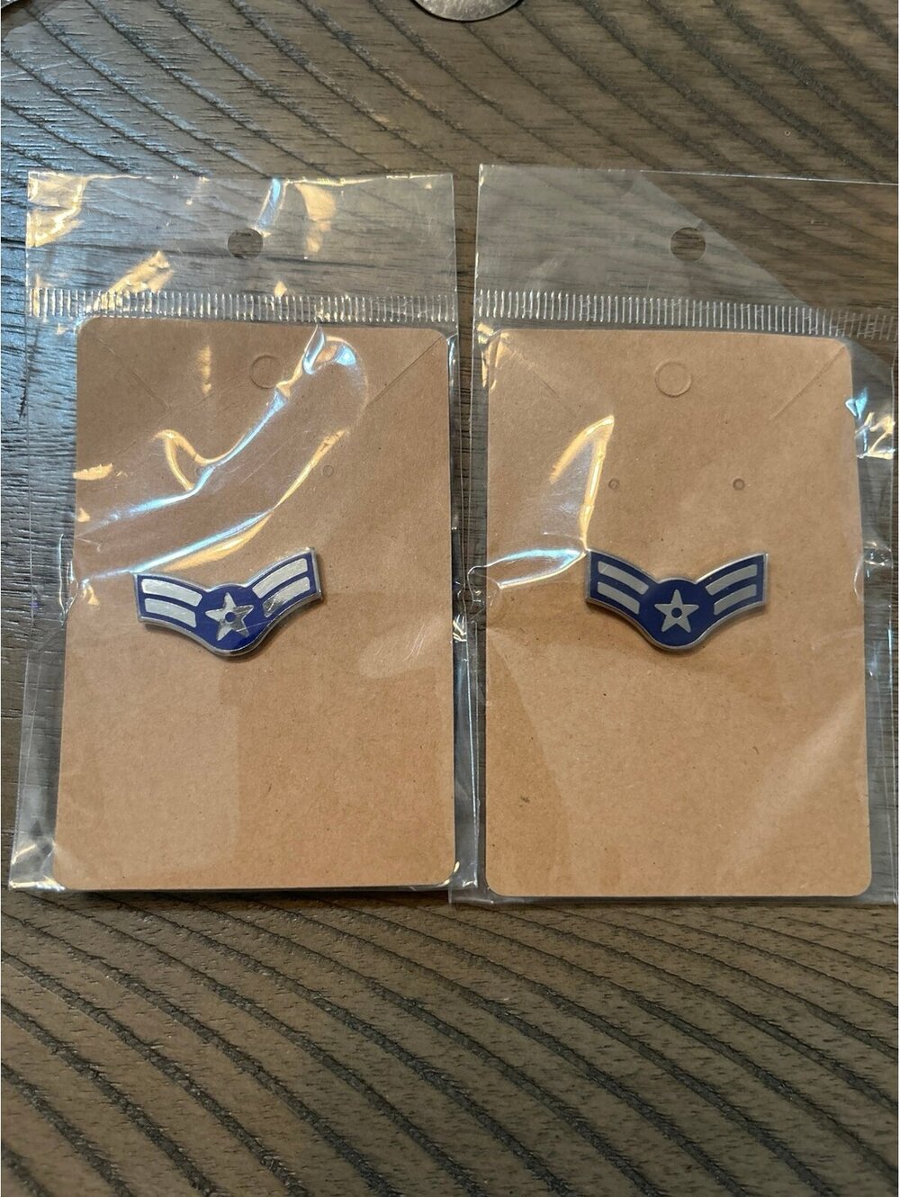 U.S. Air Force Rank Insignia Pin Pair G-23 Ira Green I-21 Military Enamel Pins